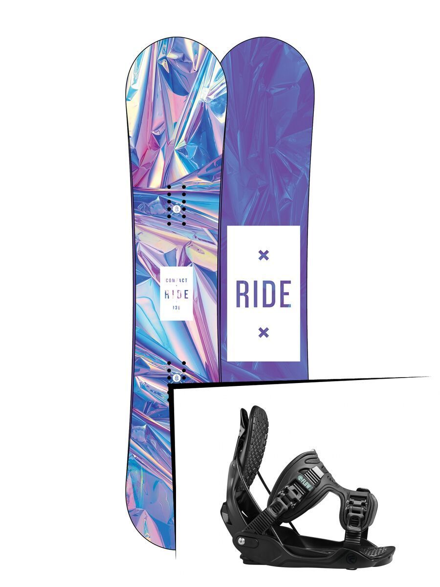 Set: Ride Compact 2017 + Flow Haylo 2017, black - Snowboardset - Bild 1