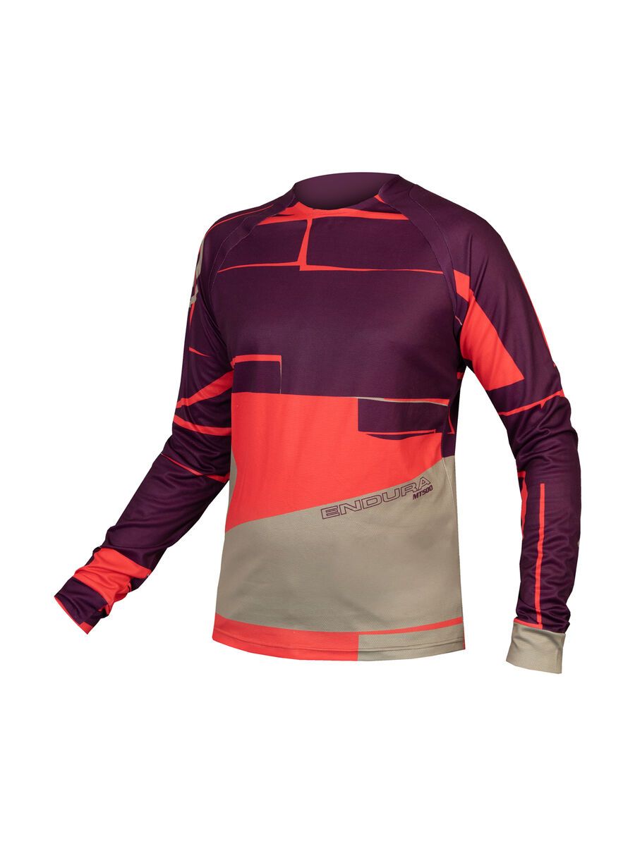 Endura MT500 Druck T-Shirt LTD (langarm), granatapfel - Bild 1