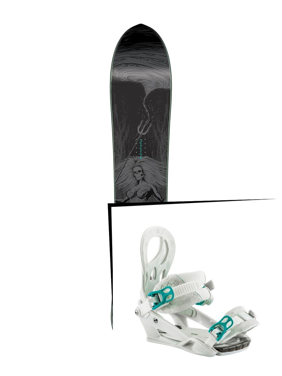 Set: Nitro Slash Womens 2017 + Nitro Lynx 2017, chalk - Snowboardset - Bild 1