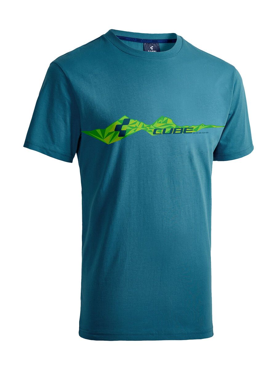 Cube T-Shirt Mountains, blue´n´lime´n´green - Bild 1