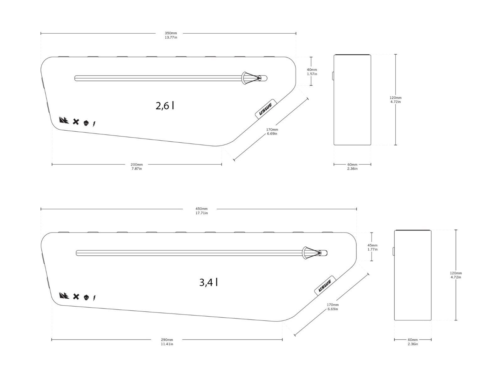 USWE Frame Bag Small - Bild 4