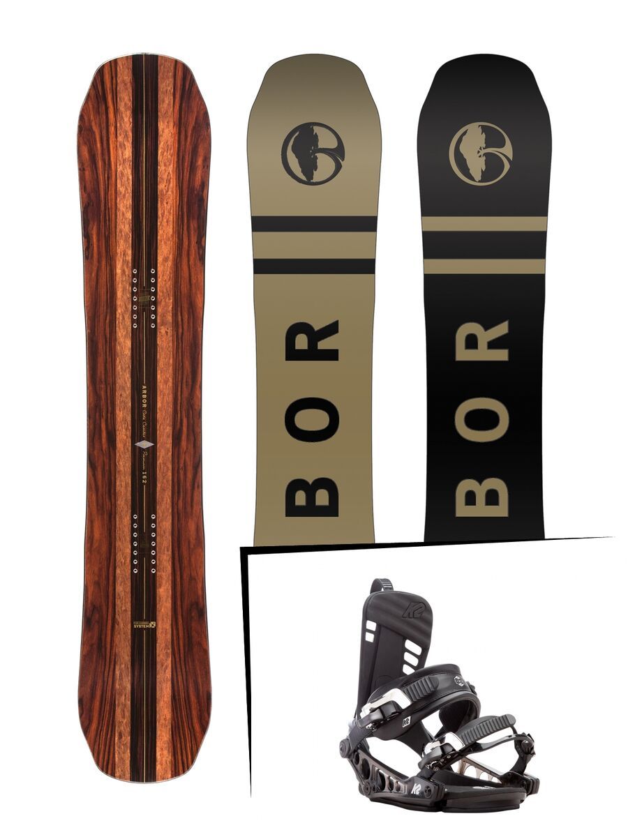Set: Arbor Coda Camber Premium 2017 + K2 Cinch CTX 2017, black - Snowboardset - Bild 1