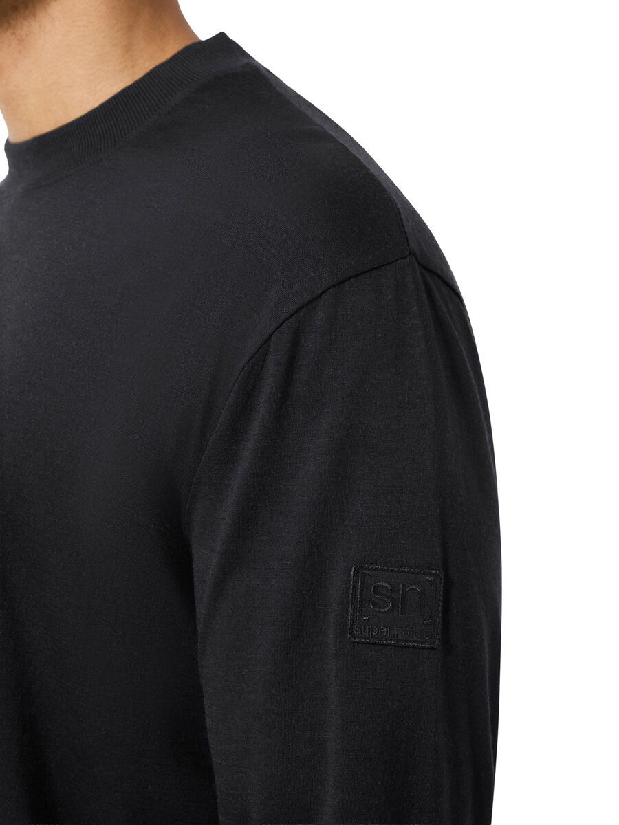 super.natural Casual Rib Bio J LS Herren, jet black - Bild 6