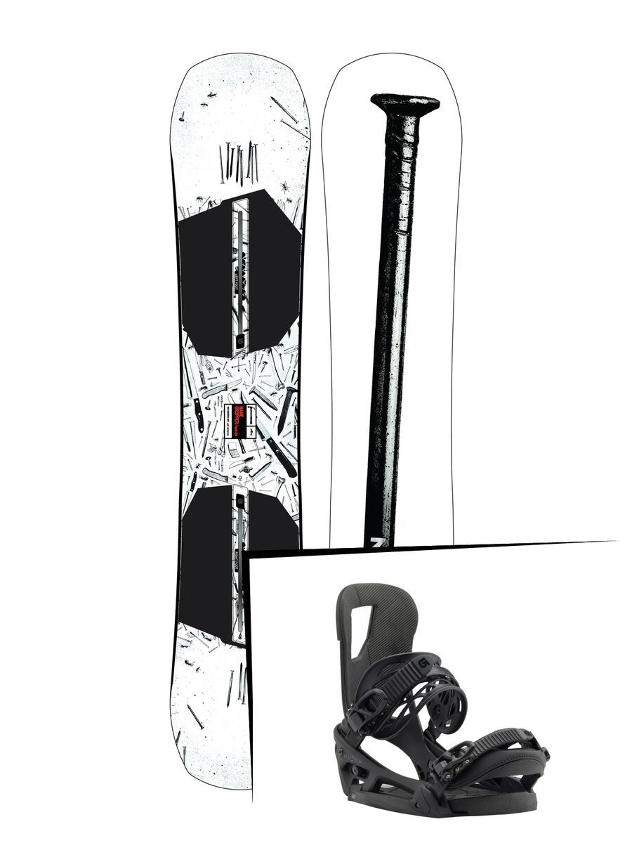 Set: Burton Name Dropper 2019 + Burton Cartel EST black matte - Bild 1