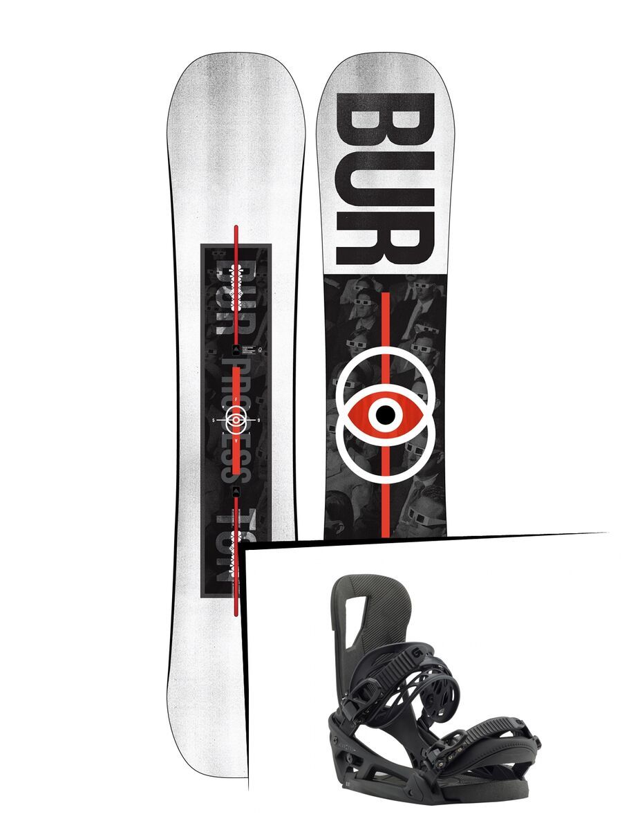 Set: Burton Process Flying V Wide 2019 + Burton Cartel EST black matte - Bild 1