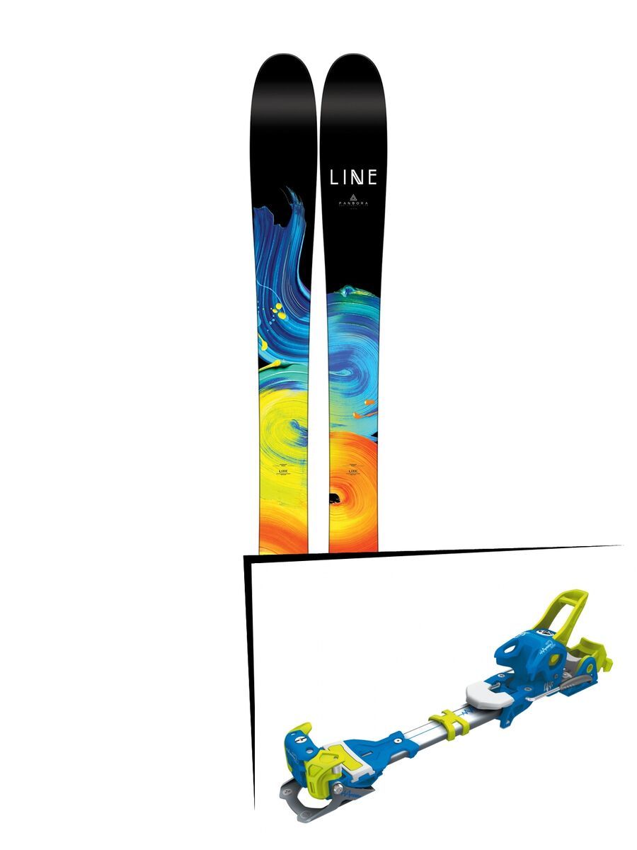 Set: Line Pandora 110 2017 + Tyrolia Ambition 12 ohne Bremse, soldi blue yellow - Skiset - Bild 1