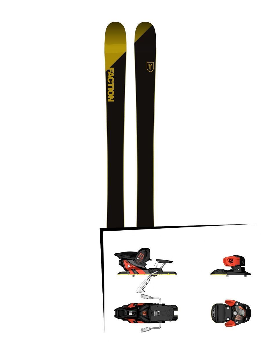 Set: Faction Candide 2.0 2018 + Salomon Warden MNC 13 white/black/orange - Bild 1