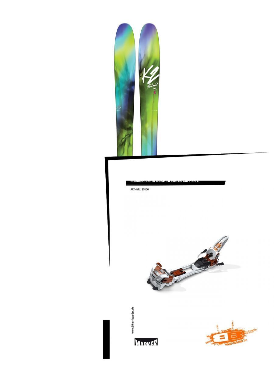 Set: K2 SKI Fulluvit 95 2017 + Marker Duke 16 09/10, White/Copper - Skiset - Bild 1