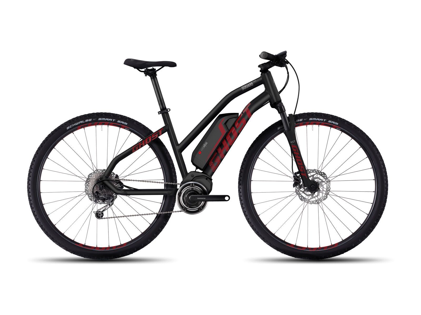 Ghost Hybride Square Cross 2 W, night black/neon red/urban grey - Bild 1