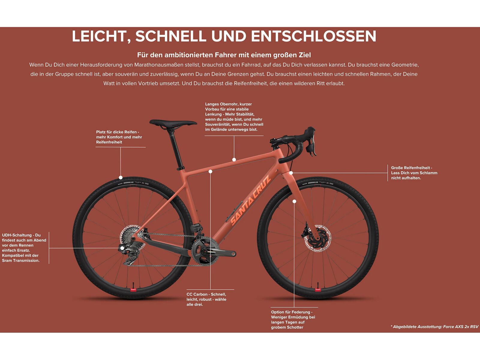 Santa Cruz Stigmata CC / Force-2x AXS / RSV, matte brick red - Bild 2