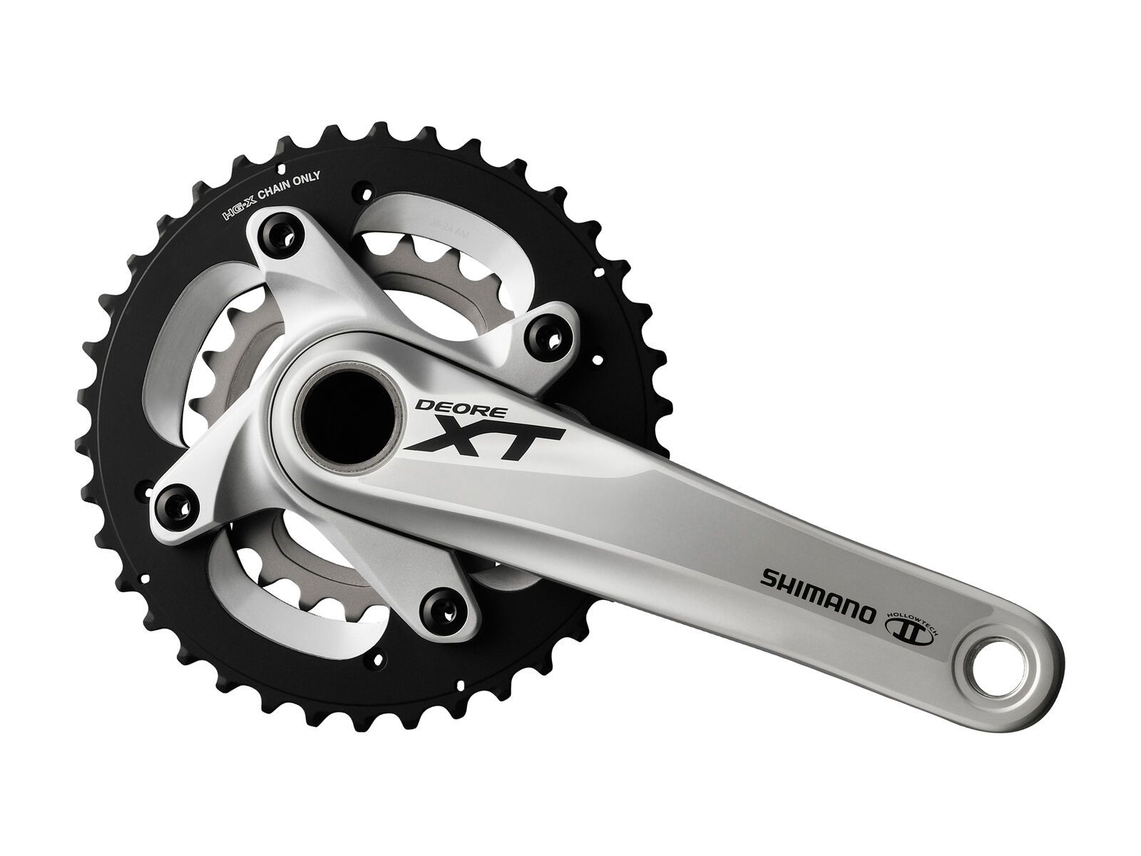 Shimano Kurbelgarnitur Deore XT MTB FC-M785 2x10 - 38/24, silber - Bild 1