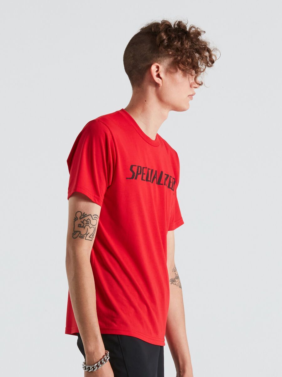Specialized Men's Wordmark Short Sleeve T-Shirt, flo red - Bild 2