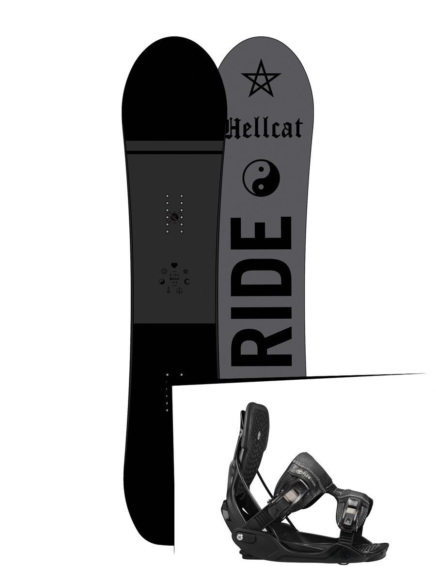 Set: Ride Hellcat 2017 + Flow Minx 2017, black - Snowboardset - Bild 1