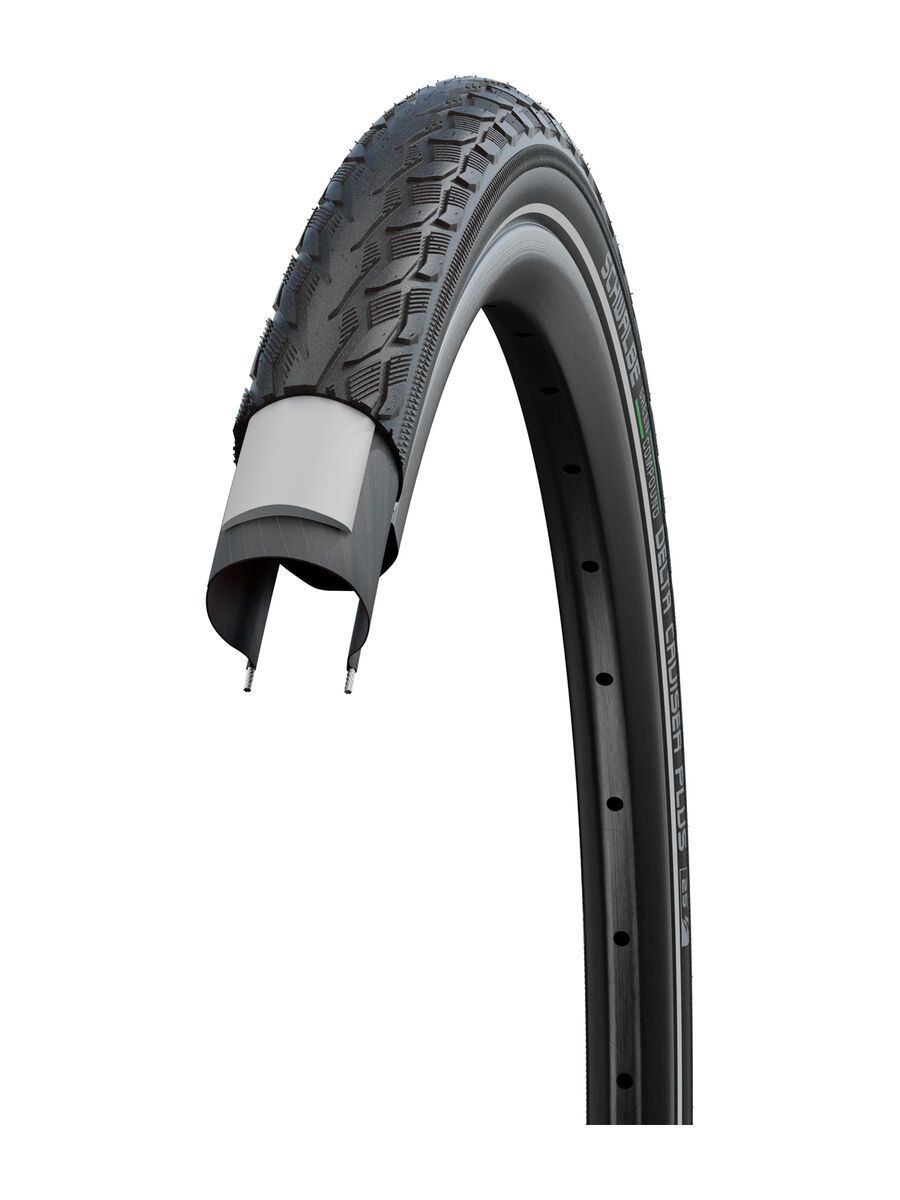 Schwalbe Delta Cruiser Plus Active Green PunctureGuard - 28 Zoll, black-reflex - Bild 2