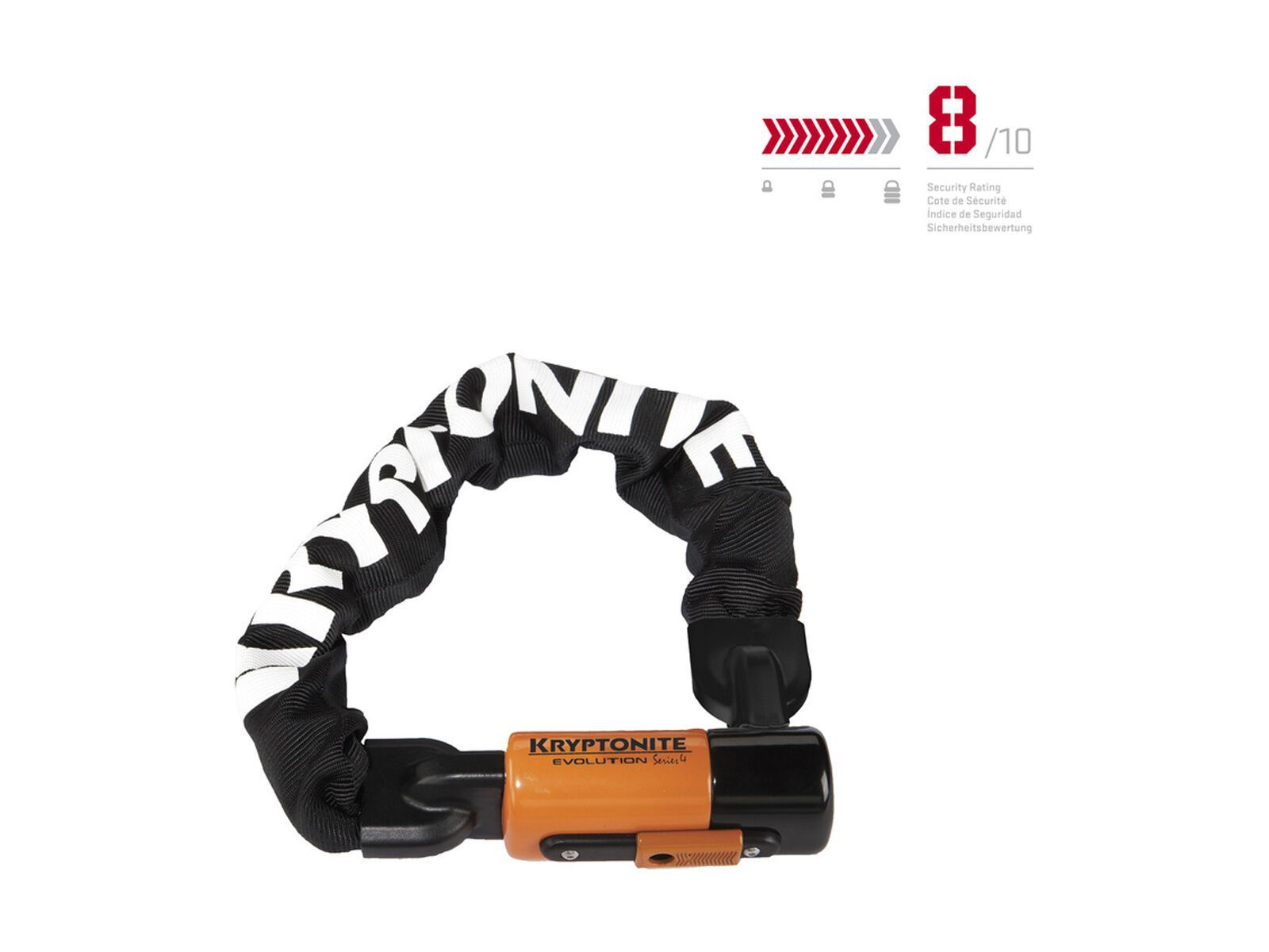 Kryptonite Evolution Series 4 1055 Mini Integrated Chain - 55 cm, orange/schwarz - Bild 2