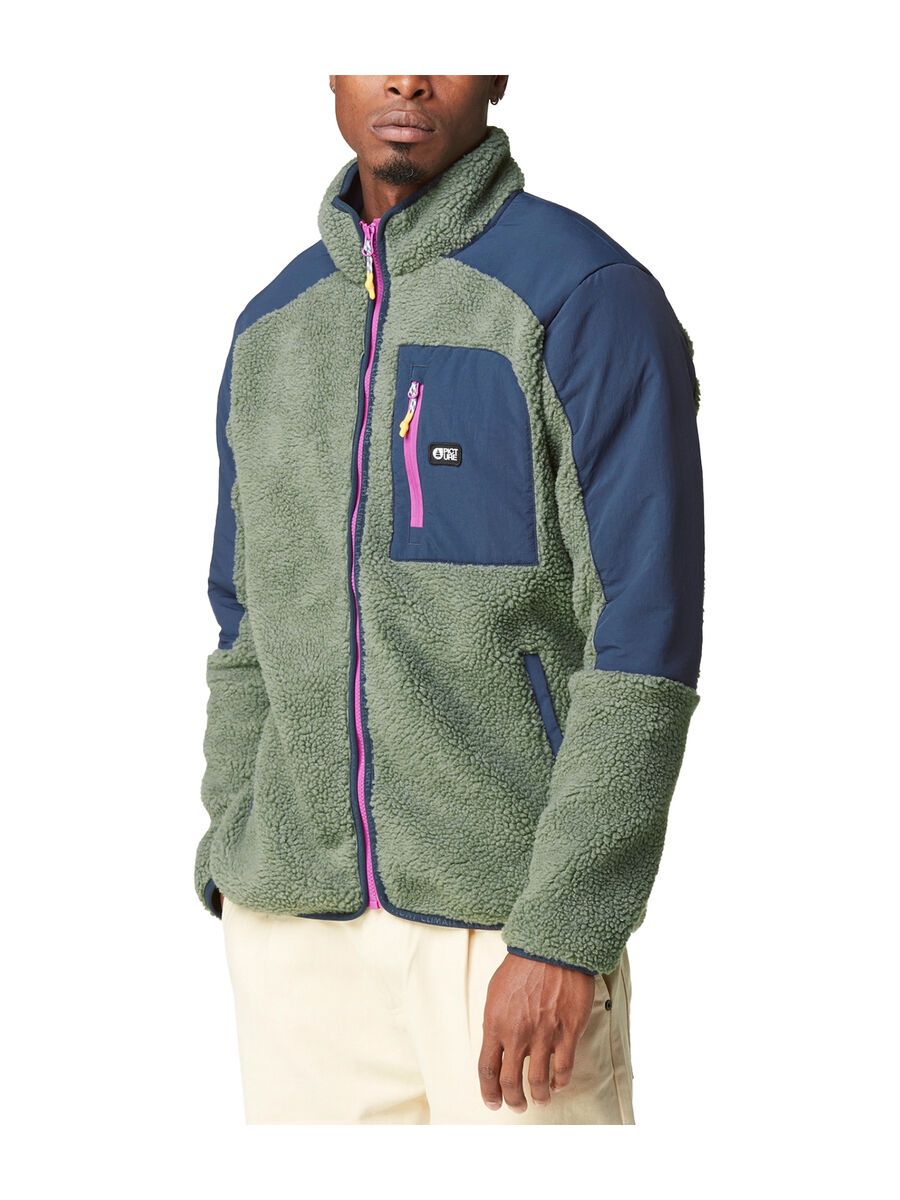 Picture Quilchena Zip Fleece, green spray dark blue - Bild 1
