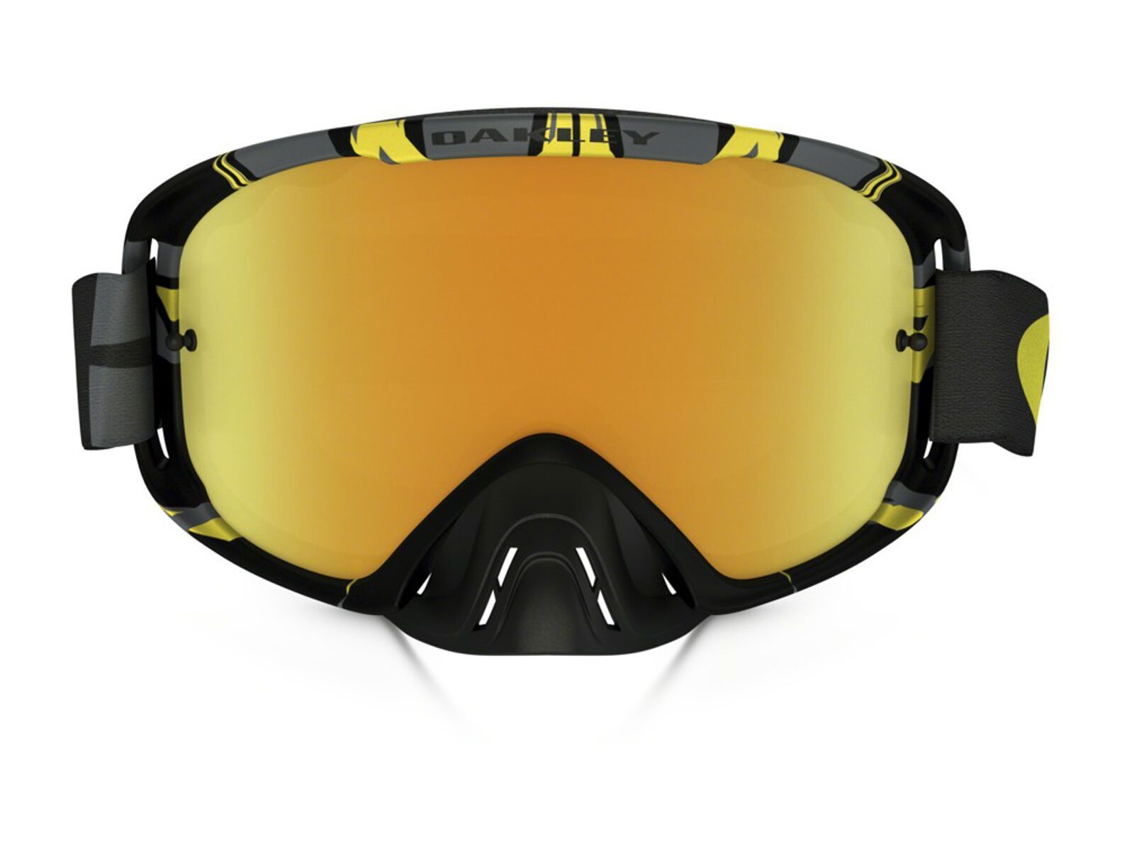 Oakley O2 MX inkl. Wechselscheibe, intimidator gun metal yellow/Lens: 24k iridium - Bild 2