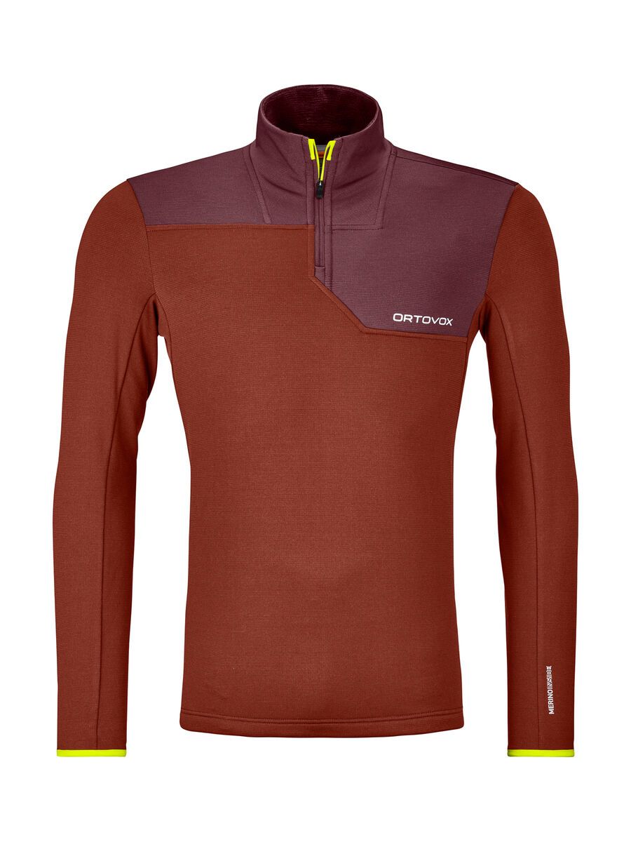 Ortovox Merino Fleece Light Zip Neck M, clay orange - Bild 1