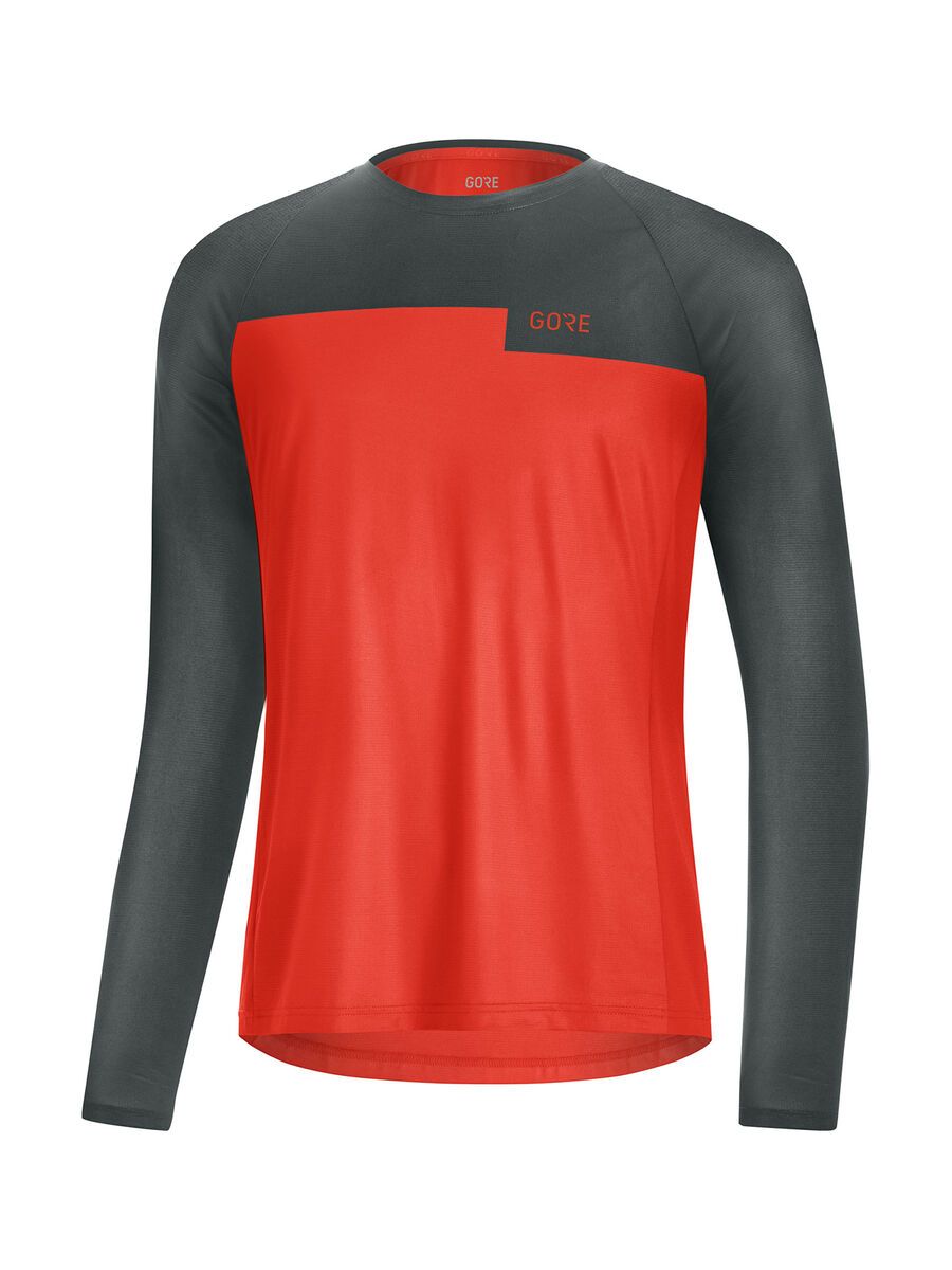 GOREWEAR Trail LS Shirt, fireball/urban grey - Bild 1