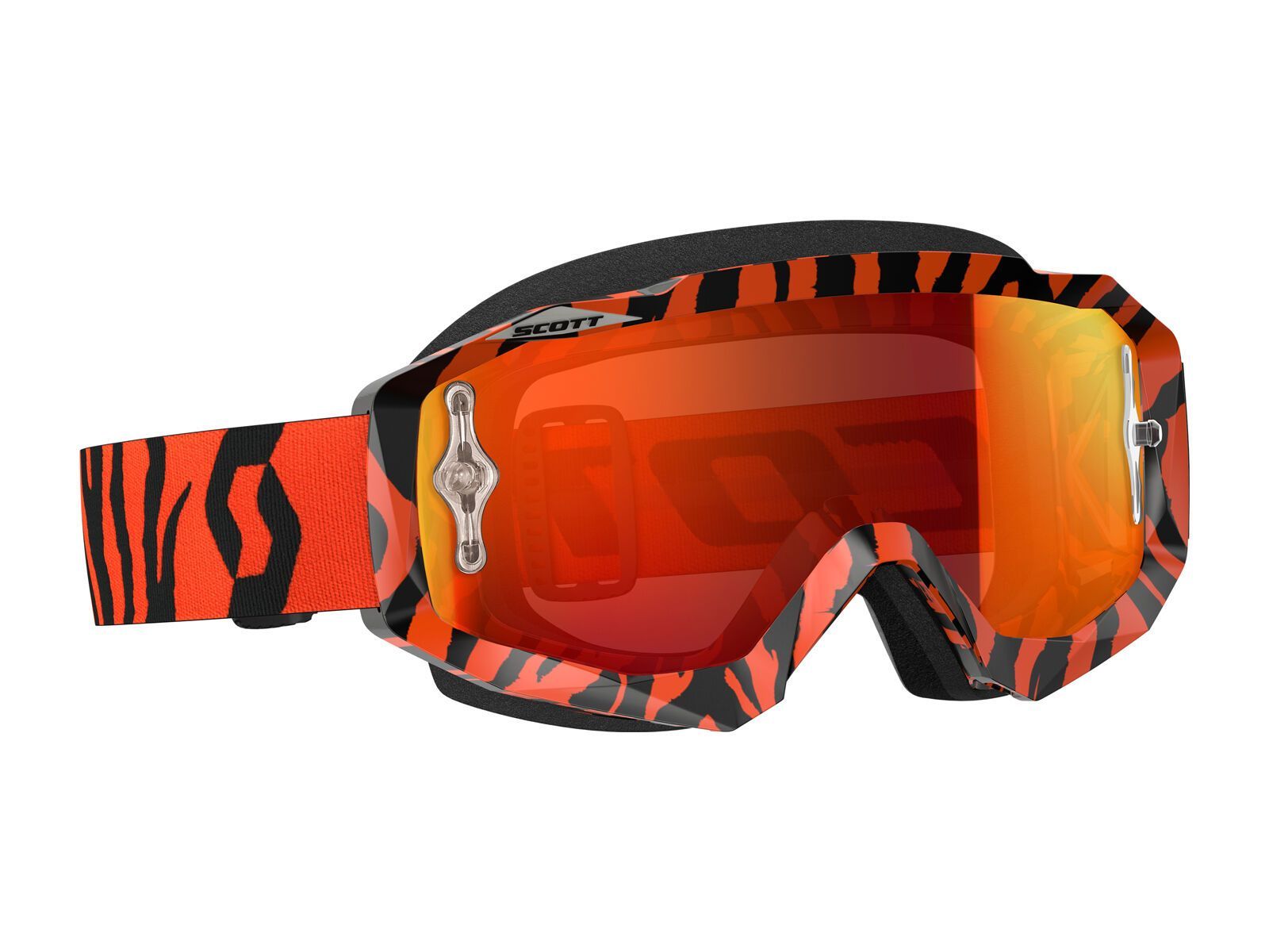 Scott Goggle Hustle MX, black/fluo orange/Lens: orange chrome - Bild 1