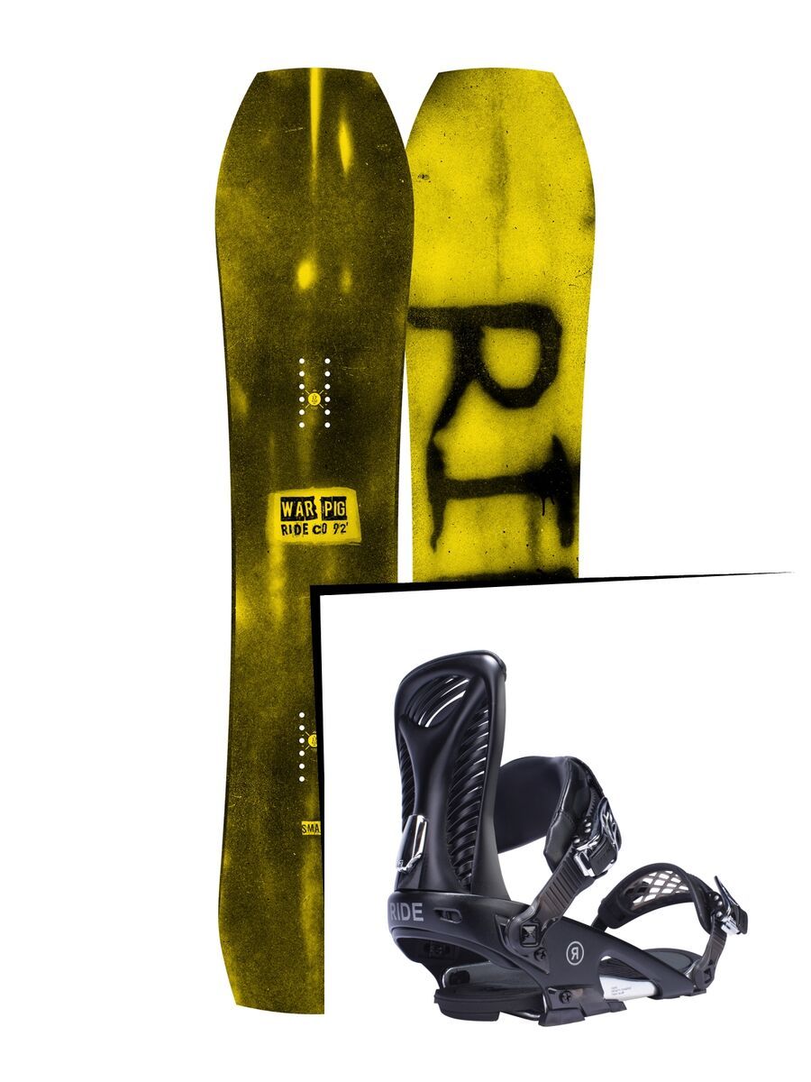 Set: Ride Warpig Small 2017 + Ride Capo 2017, black - Snowboardset - Bild 1