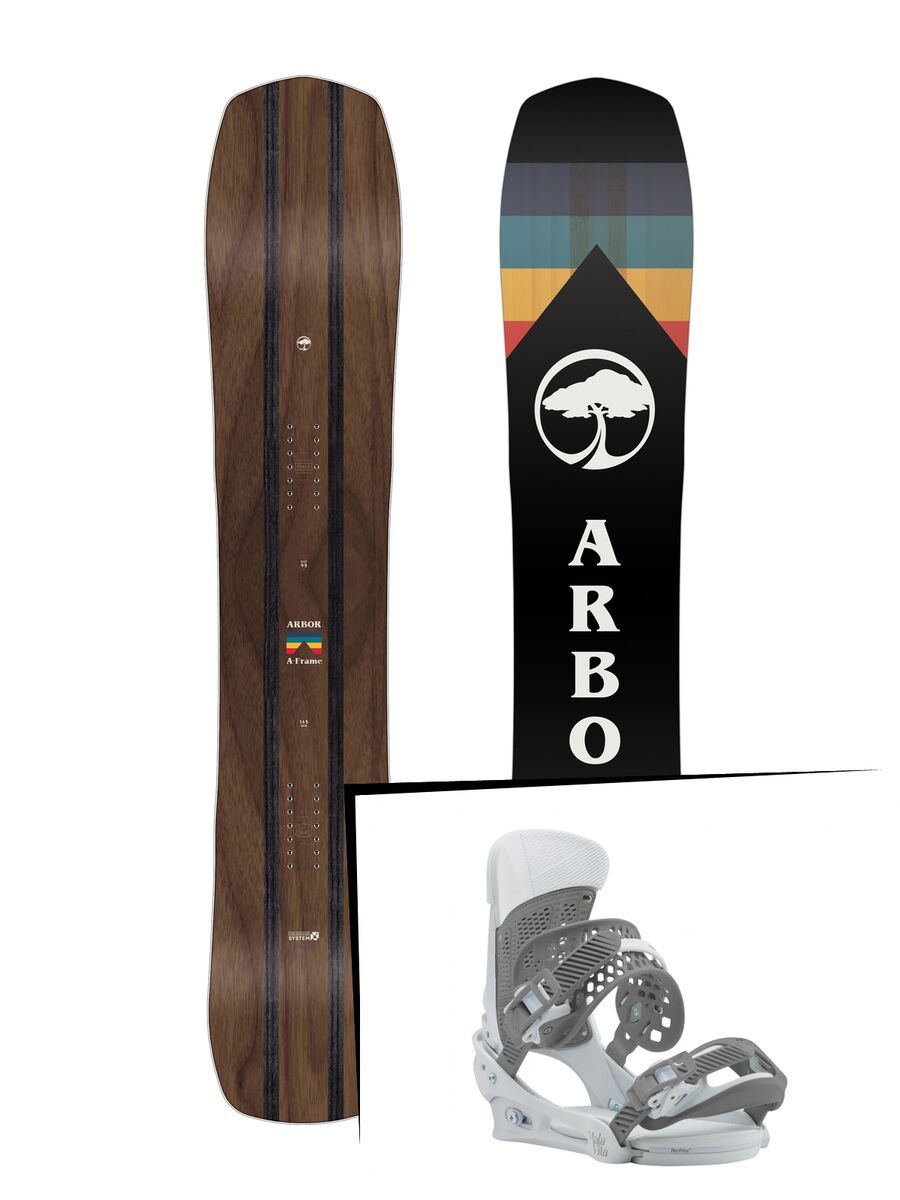 Set: Arbor A-Frame 2019 + Burton Malavita white rabbit - Bild 1