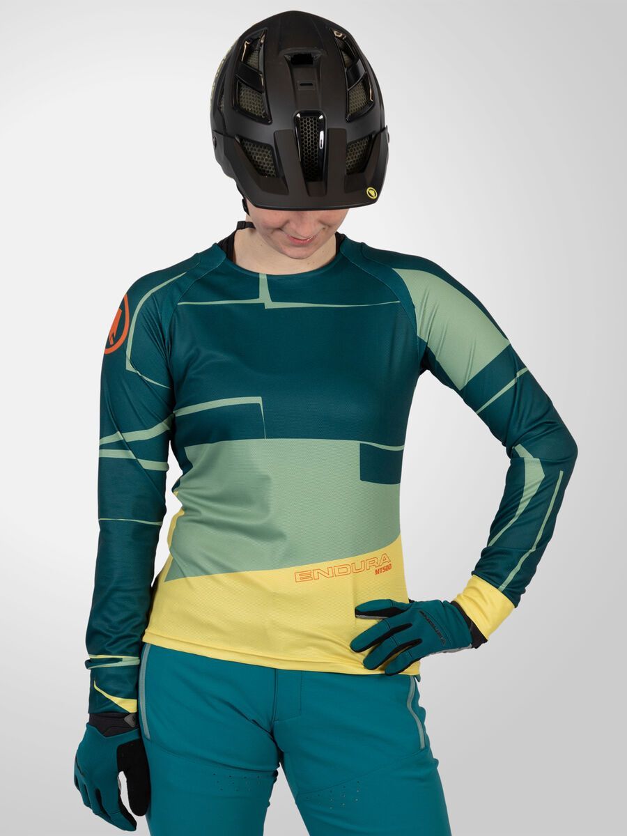 Endura Damen MT500 Print T-Shirt LTD (langarm), sattes teal - Bild 3