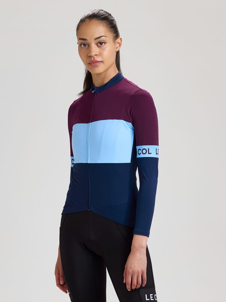 Le Col Womens Sport Tricolour Long Sleeve Jersey, navy/powder blue/purple - Bild 3