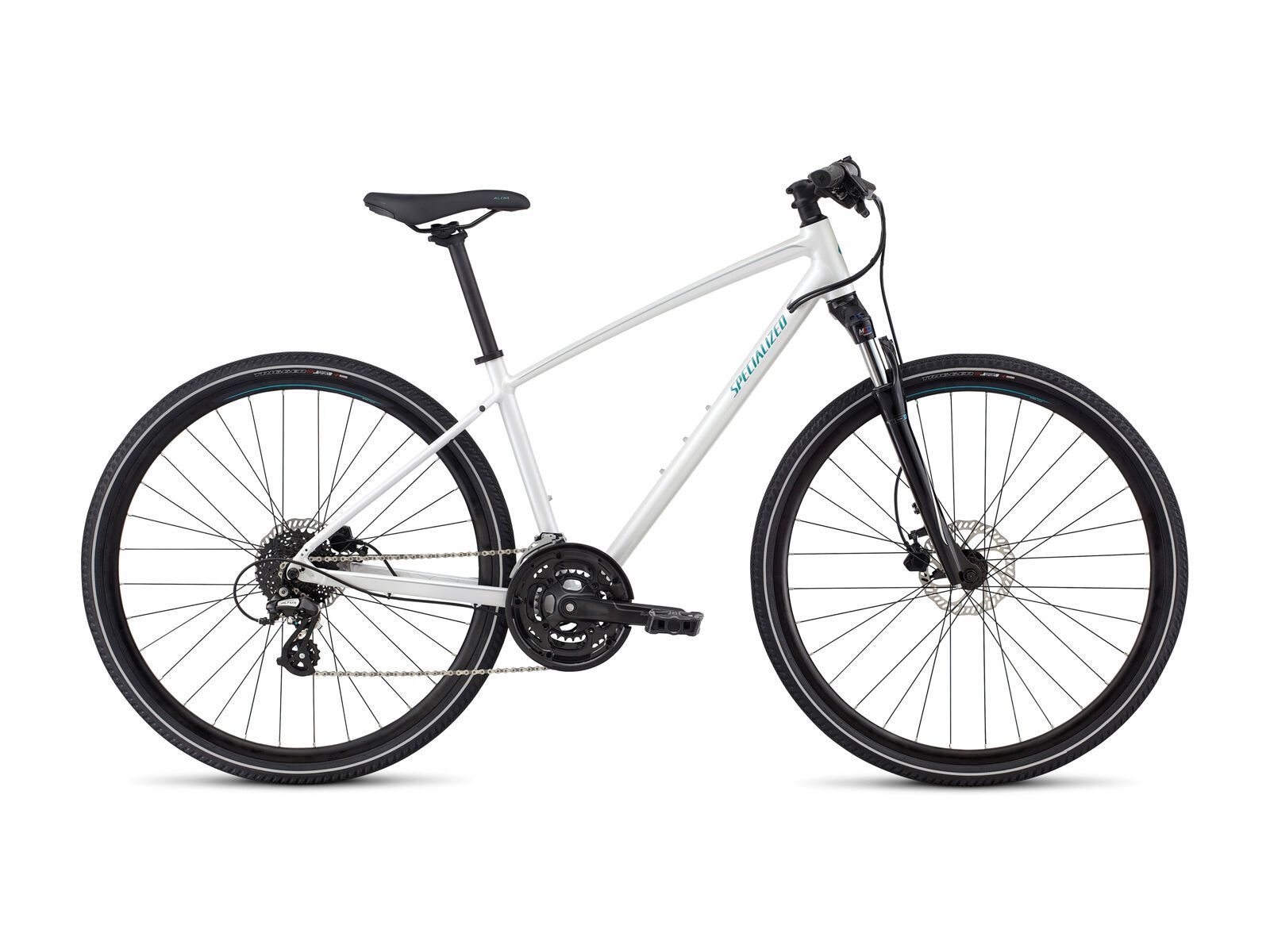 Specialized Ariel Disc, metallic white silver/flake silver/turquoise - Bild 1