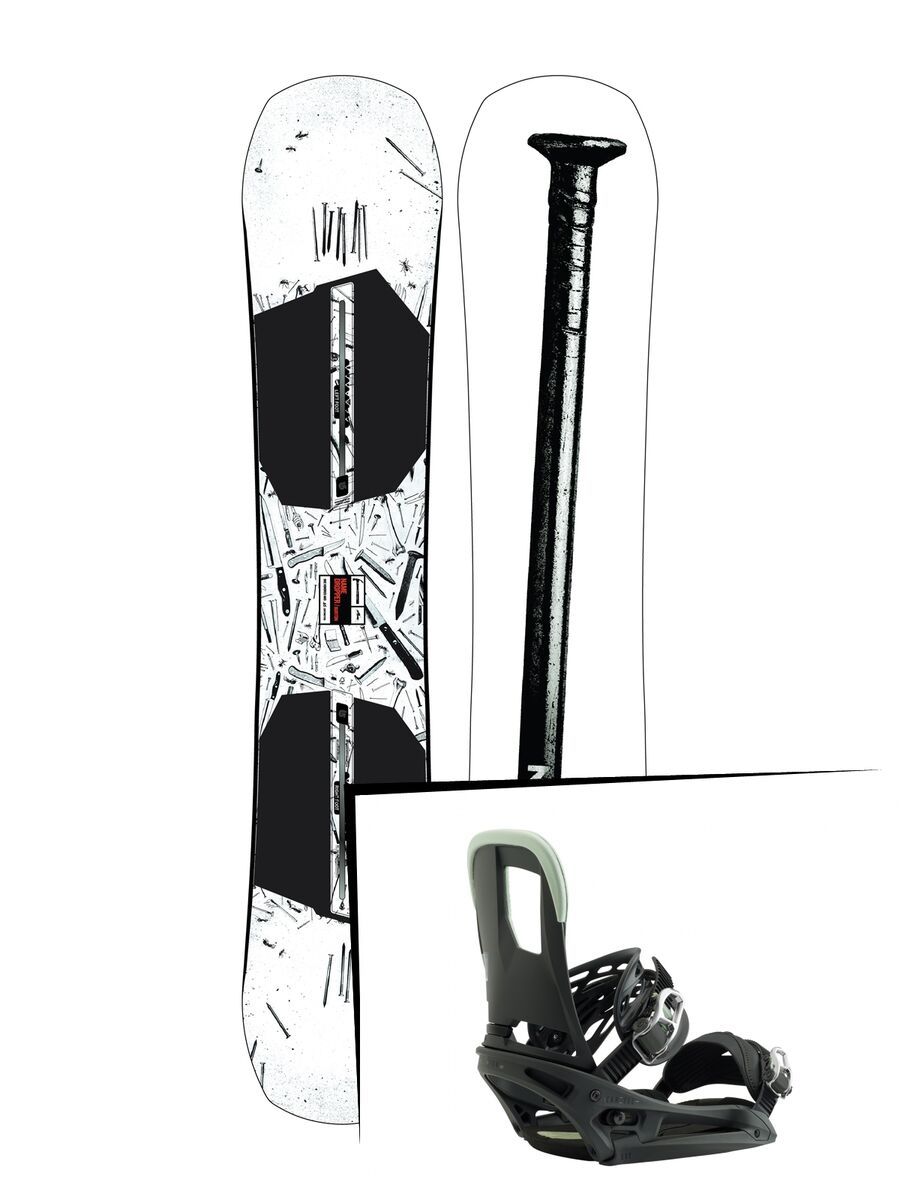 Set: Burton Name Dropper 2019 + Burton Cartel EST salty shark - Bild 1