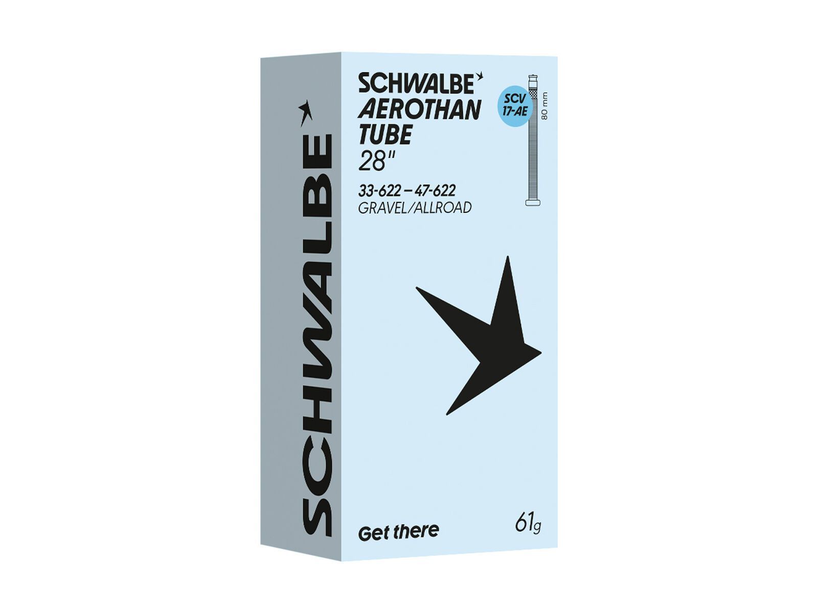 Schwalbe Aerothan Tube SCV 17-AE 28/700C Gravel/Allroad - 33/47-622 / 80 mm - Bild 1