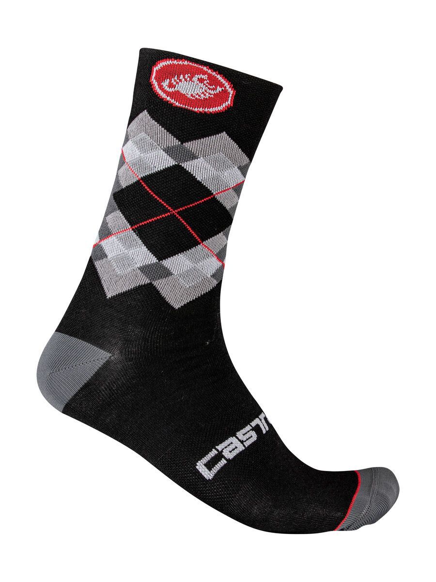Castelli Rombo 18 Sock, black/dark gray/red - Bild 1