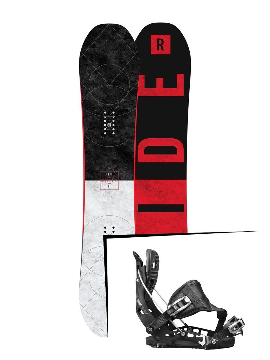 Set: Ride Machete GT 2017 + Flow NX2 Hybrid 2017, black - Snowboardset - Bild 1