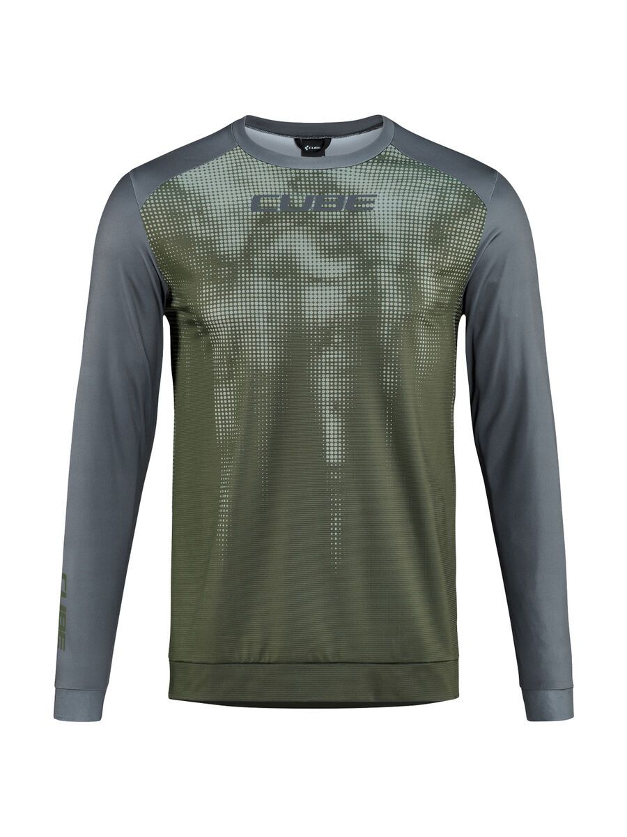Cube ATX Rundhalstrikot TM langarm, olive´n´grey - Bild 1