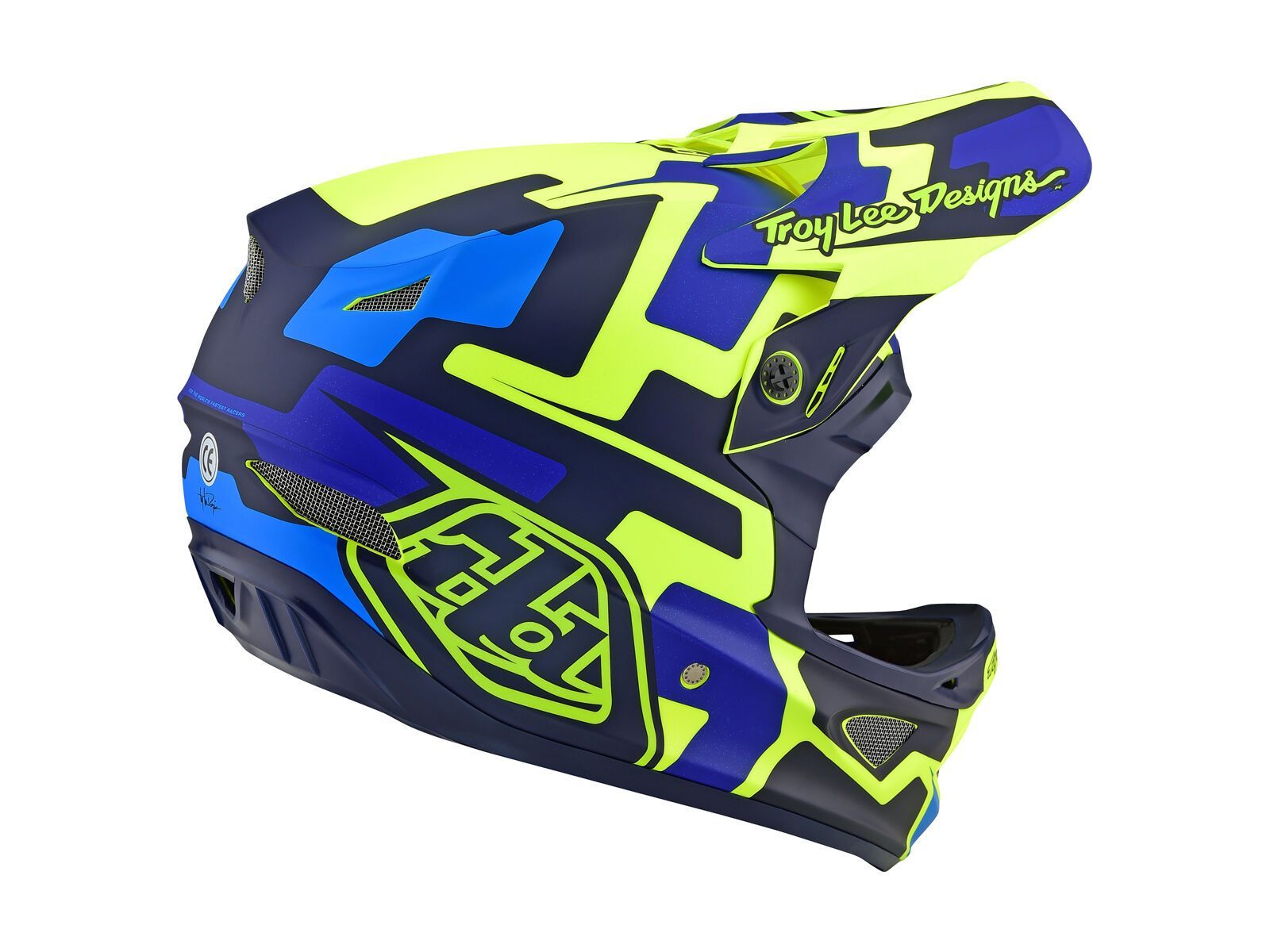 TroyLee Designs D3 Fiberlite Speedcode Helmet, yellow/blue - Bild 6