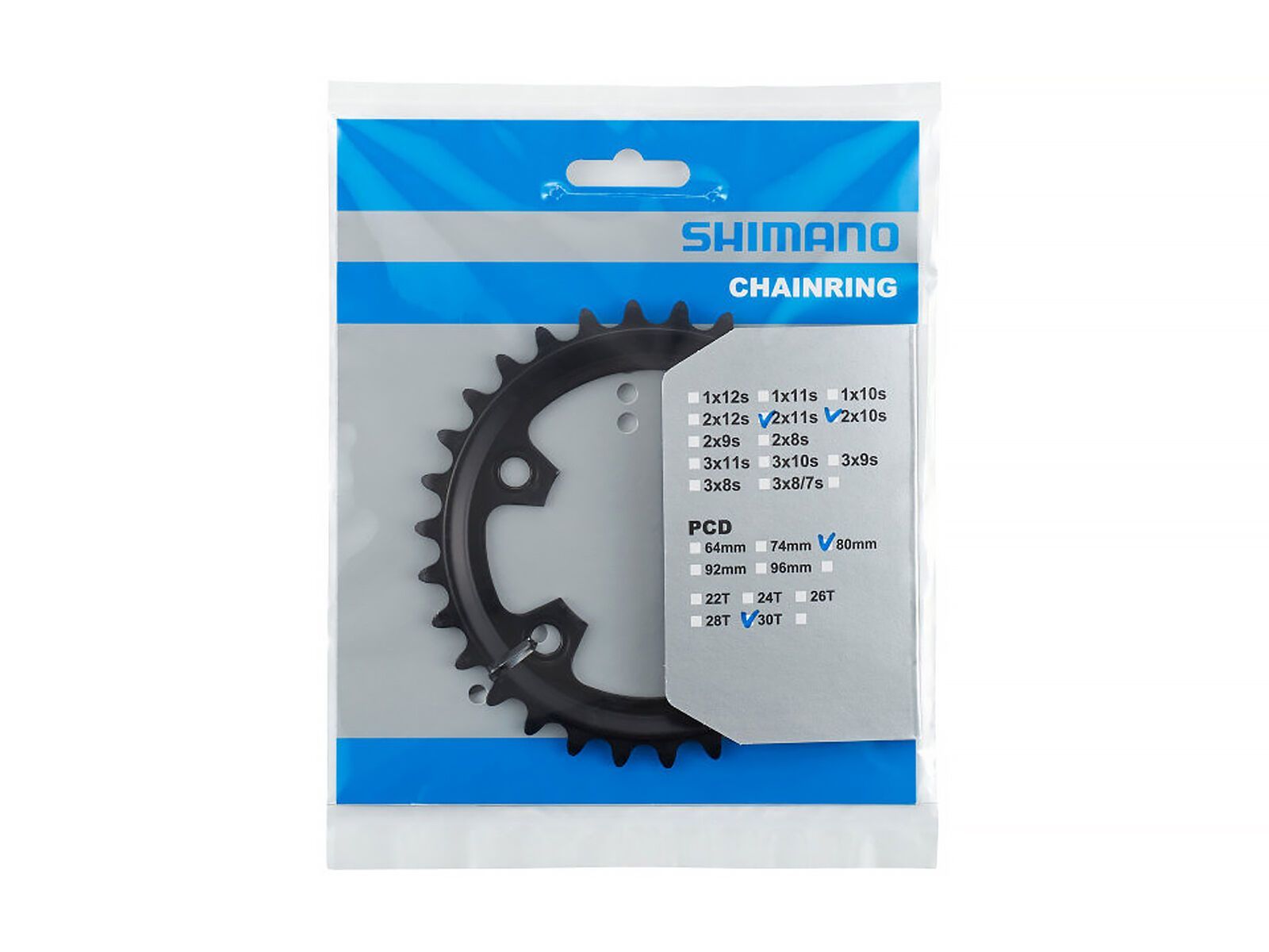 Shimano Kettenblatt für GRX FC-RX600-11 - 80 mm LK, schwarz - Bild 2