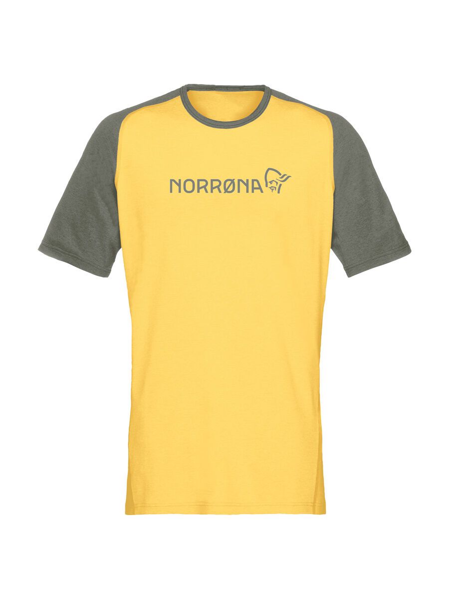 Norrona fjørå equaliser lightweight T-Shirt M's, olive night/lemon chrome - Bild 1