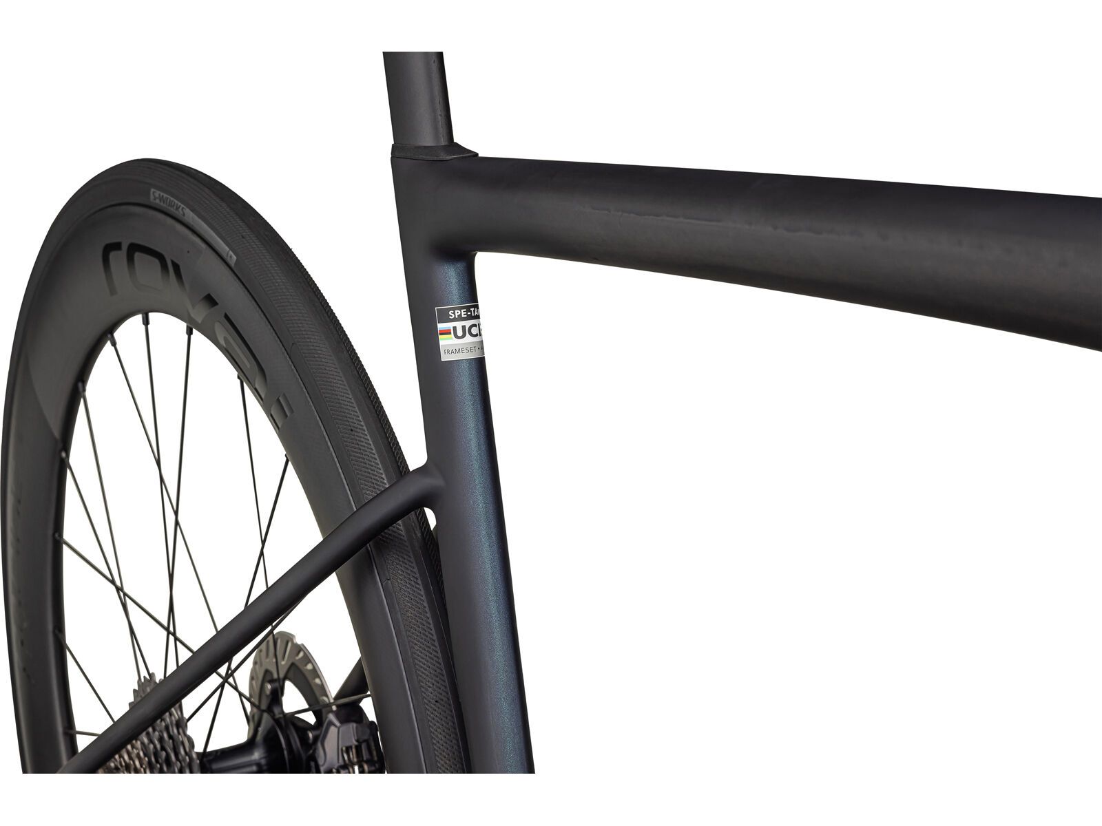 Specialized S-Works Tarmac SL8 - Shimano Dura-Ace Di2, satin carbon/cynan blue/silver-blue pearl fade/white silver - Bild 6