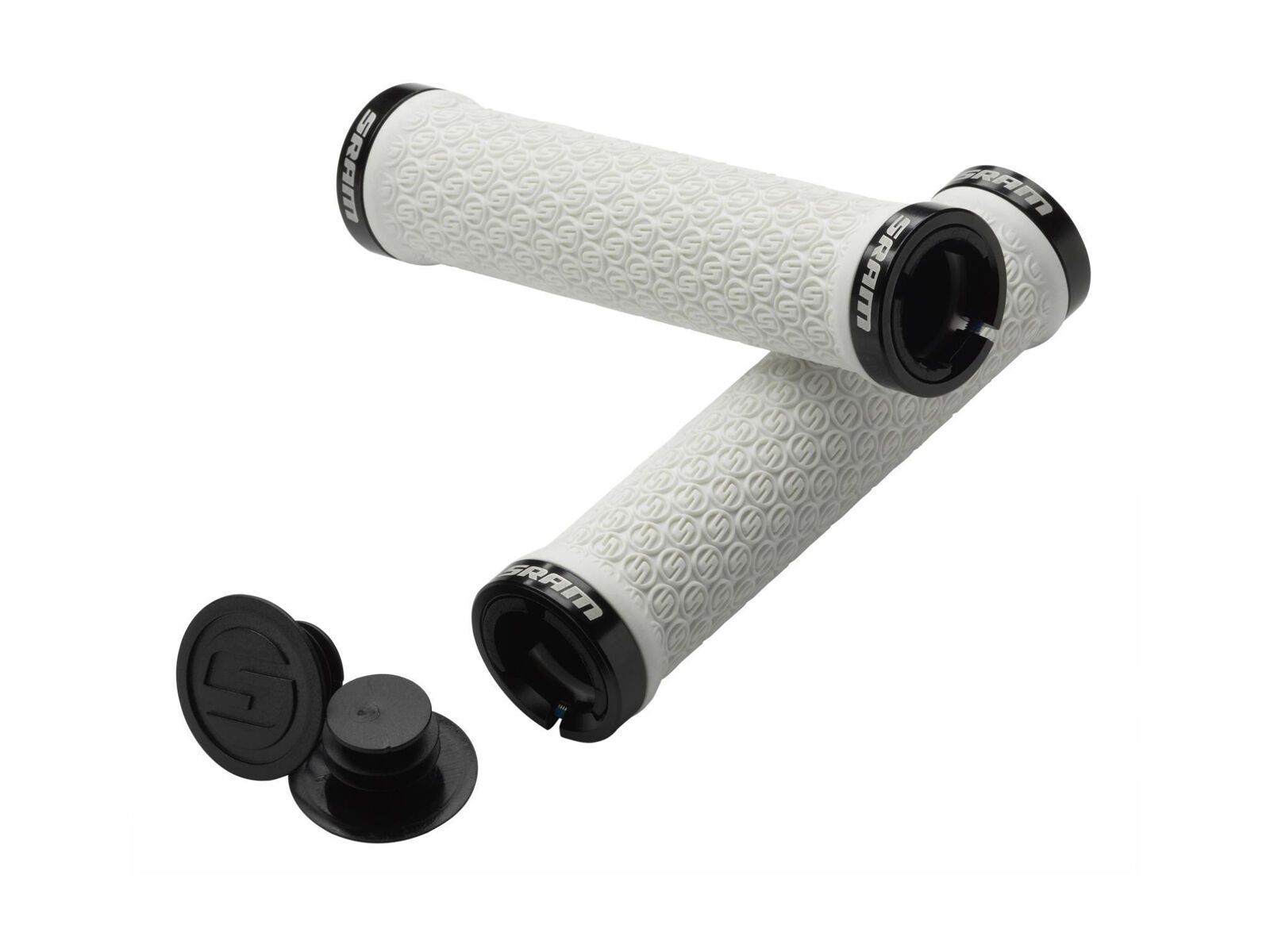 SRAM Locking Grips w/Double Clamps & End Plugs, white - Bild 1