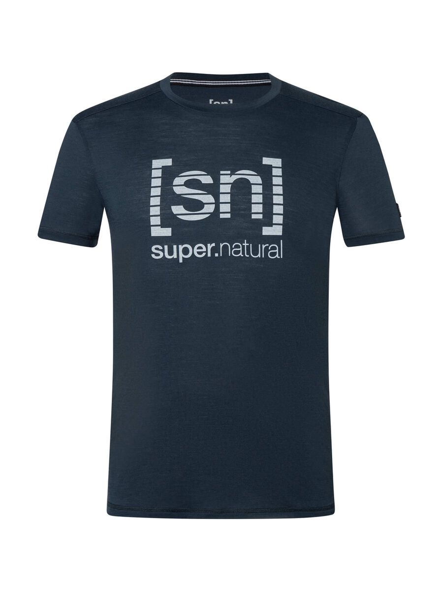 super.natural Grid Logo Tee Herren, blueberry/vapor grey - Bild 1