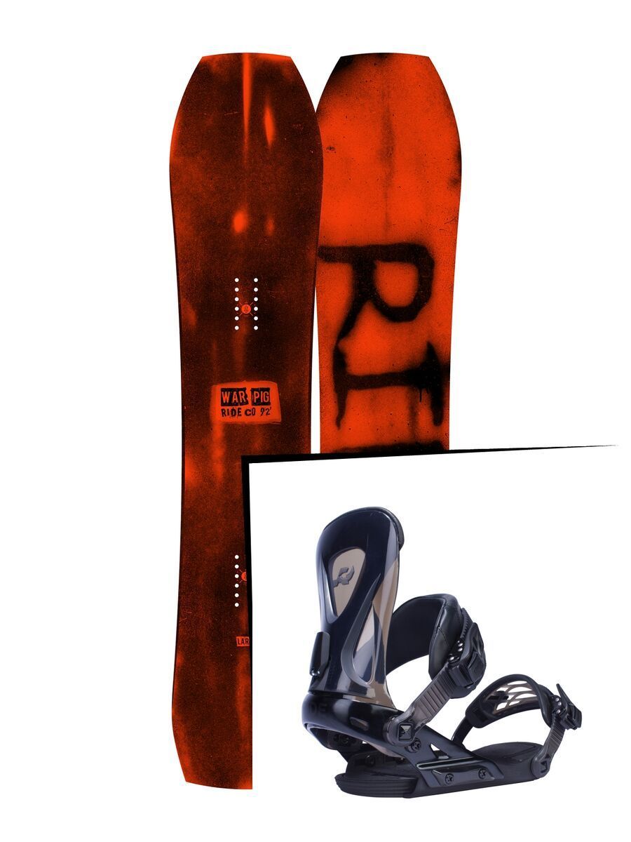 Set: Ride Warpig Large 2017 + Ride Revolt 2017, black - Snowboardset - Bild 1