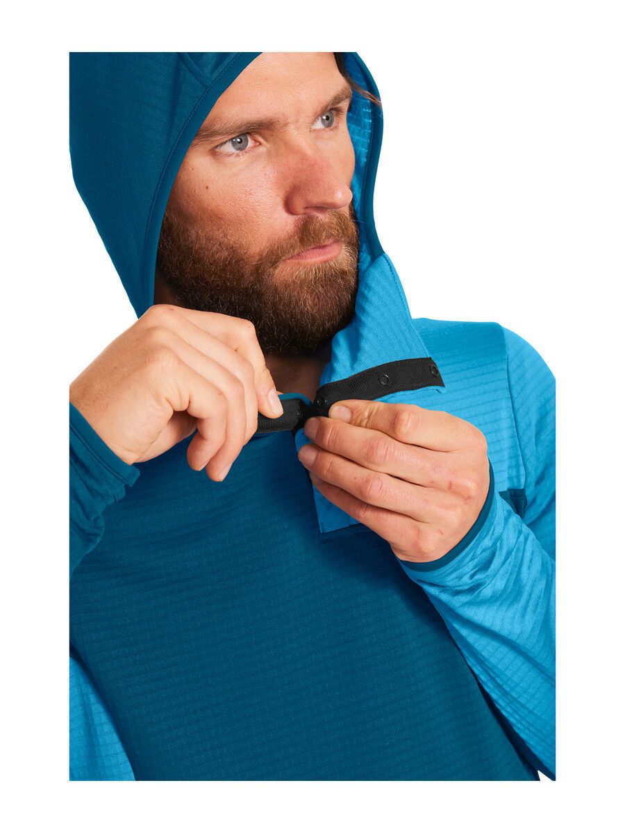 Ortovox Merino Fleece Light Grid SN Hoody M, petrol blue - Bild 6