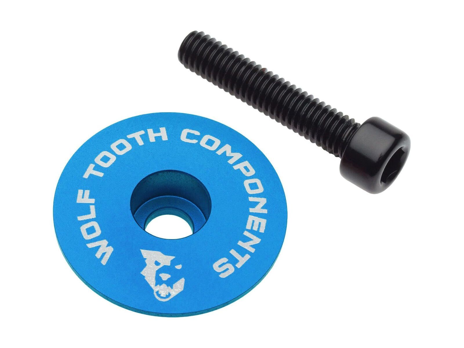 Wolf Tooth Ultralight Stem Cap and Bolt, blue - Bild 1