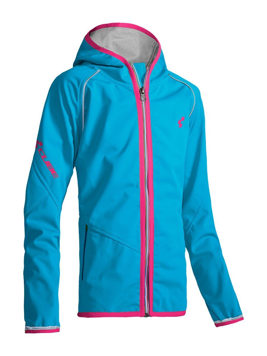 Cube Junior Softshell Jacke, turquoise´n´pink - Bild 1