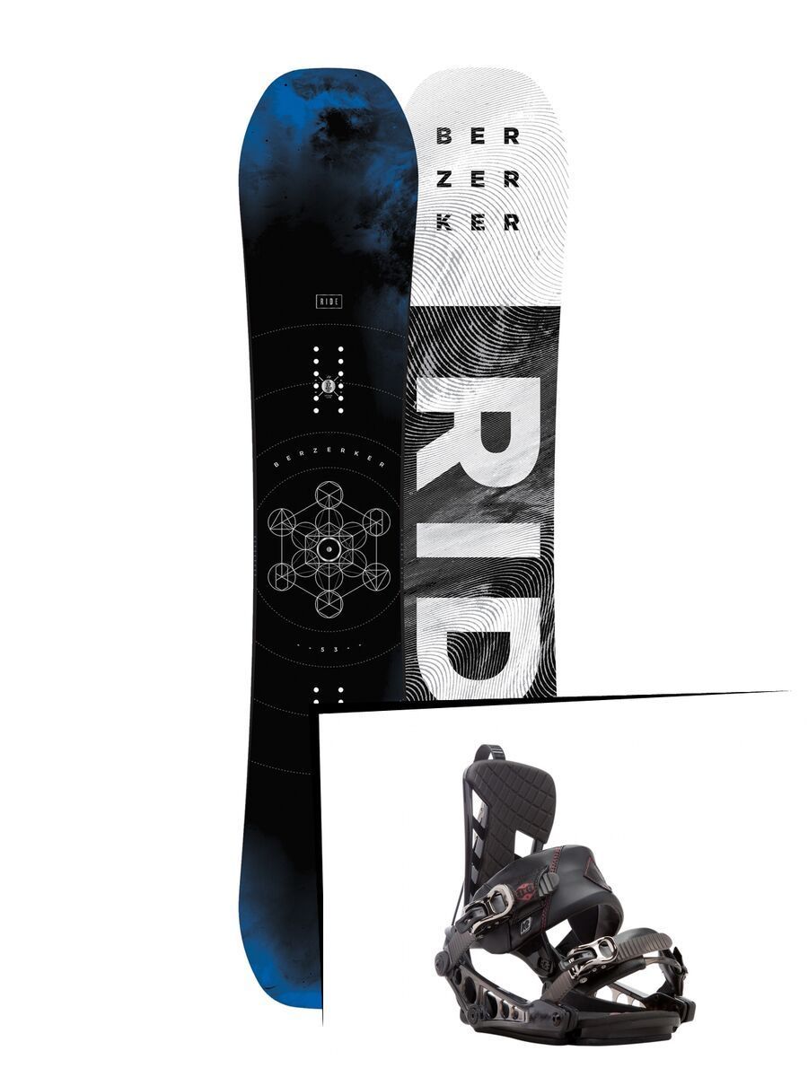 Set: Ride Berzerker 2017 + K2 Cinch CTS 2017, black - Snowboardset - Bild 1