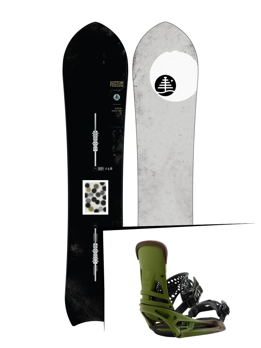 Set: Burton Family Tree Bottom Feeder 2019 + Burton Malavita EST camp on green - Bild 1