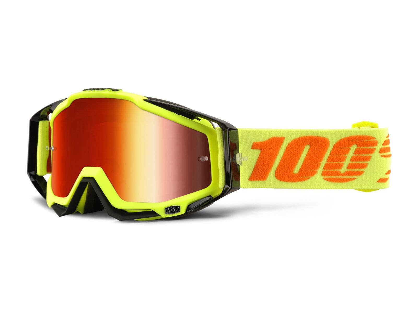 100% Racecraft inkl. WS, attack yellow/Lens: mirror red - Bild 1