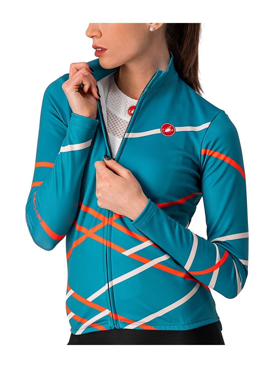 Castelli Diagonal Jersey FZ, teal blue/pink - Bild 5