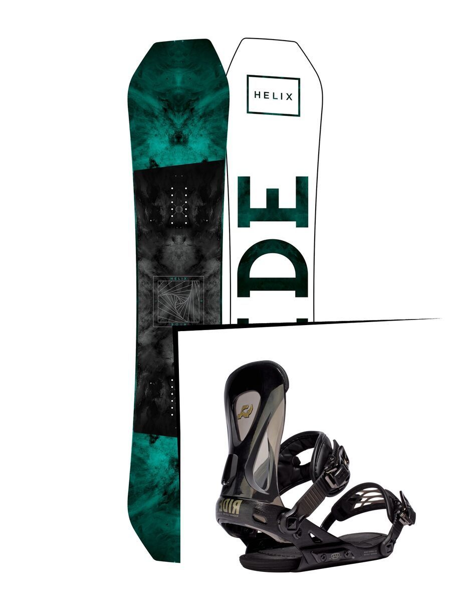 Set: Ride Helix 2017 + Ride Revolt 2016, black - Snowboardset - Bild 1
