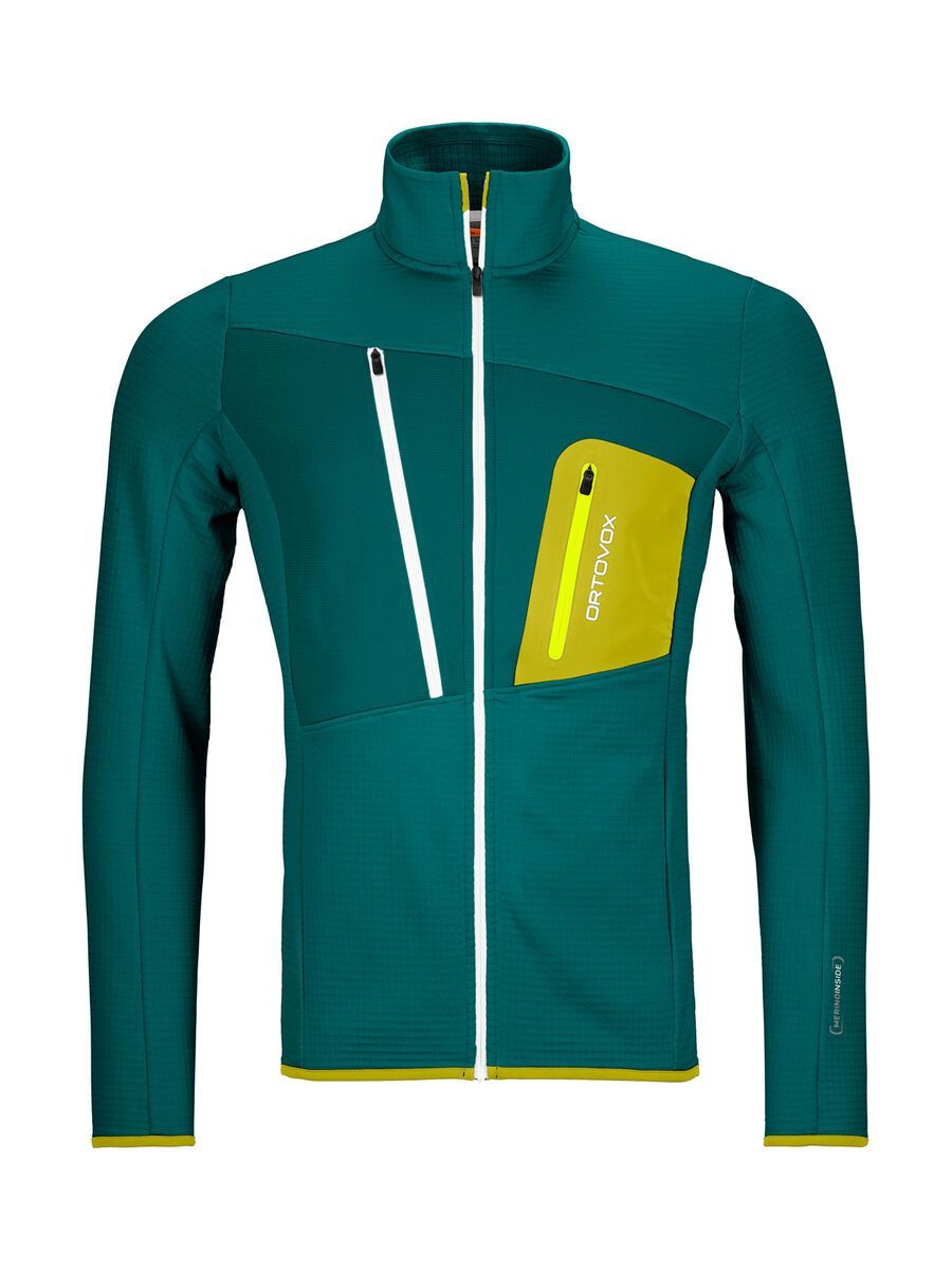 Ortovox Merino Fleece Grid Jacket M, pacific green - Bild 1